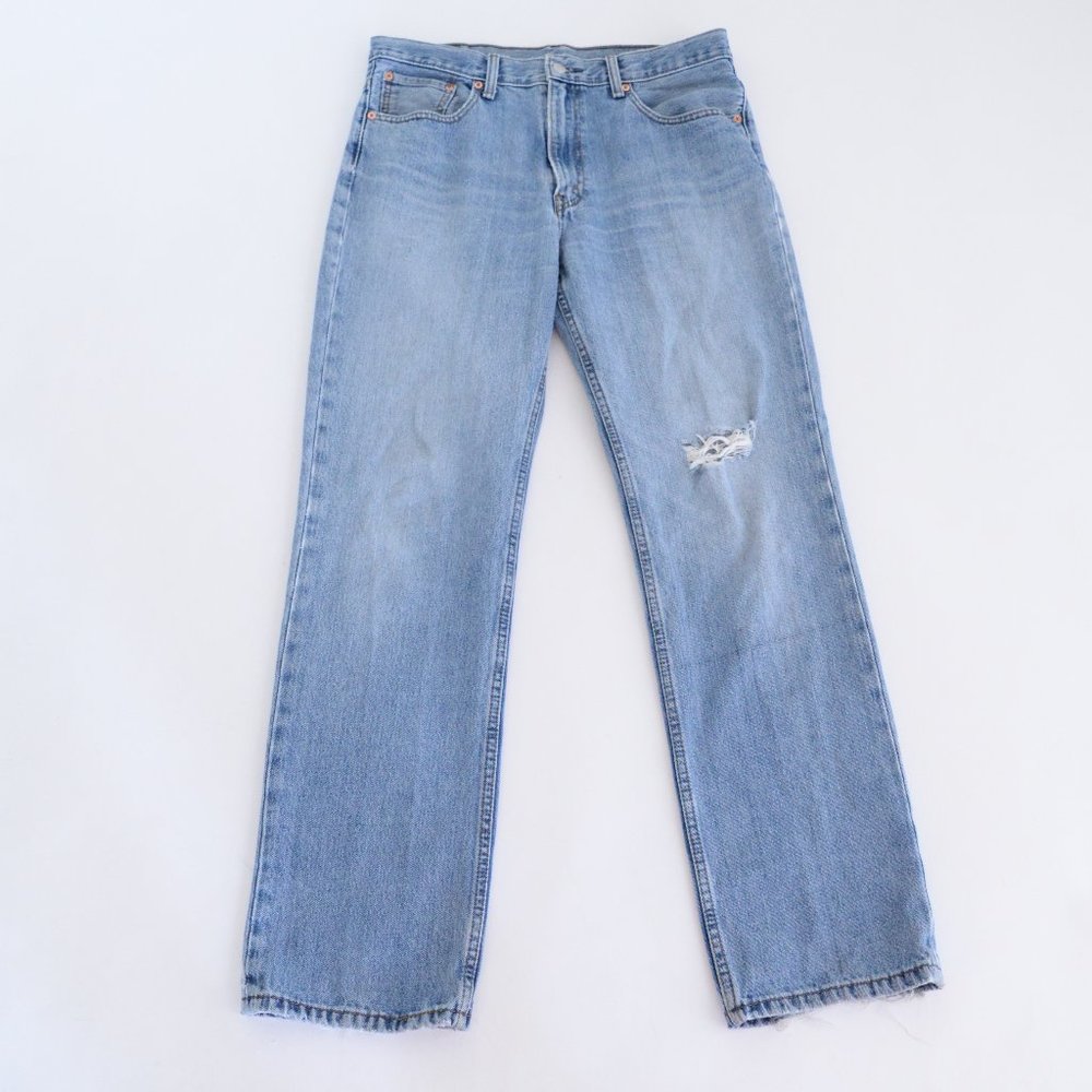 Levis 516 Straight Leg Distressed Denim Jeans ~36/32